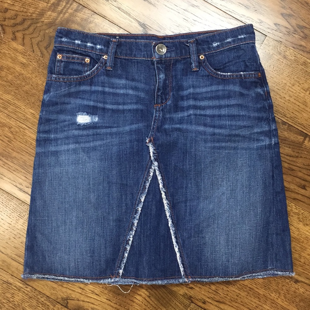 Banana Republic Distressed Denim Jean Skirt